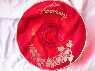40th Anniversary red plate w/sterling MTS