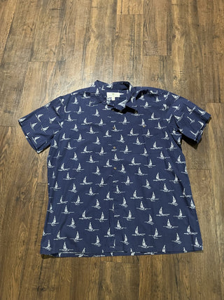 Men's XL Island Shores Original Hawaiian Shirt with Sailboat Print RCD