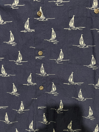 Men's XL Island Shores Original Hawaiian Shirt with Sailboat Print RCD