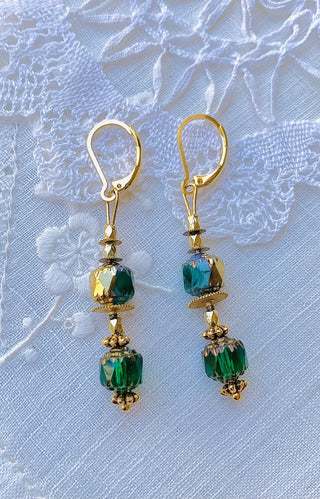 Steampunk Earrings Green/Teal RSV