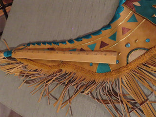 Leather fringed shawl by Deborah Sheidler RCD