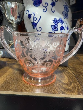 Pink  Fostoria pink cream & sugar set 1928-1940, 4x4.5 and 5x3.5