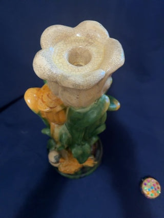 Vintage tulip with a bird candle holder