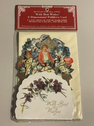 Vtg '87 Best Wishes 3-D Card New, Shackman EA--SP RCD