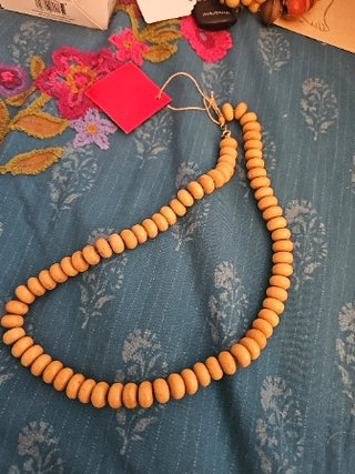 AD. Light Wood Bead Necklace