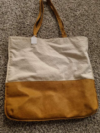 Genuine Leather +Canvas Tote Bag|69038