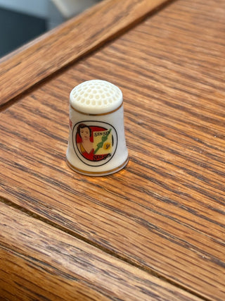 Vtg Thimble -Franklin Mint Porcelain "Sen Sen Throat Ease" RCD