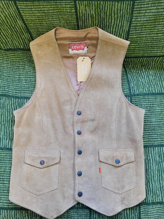 Vtg Levi Strauss Orange Tab Cowhide Vest|84074