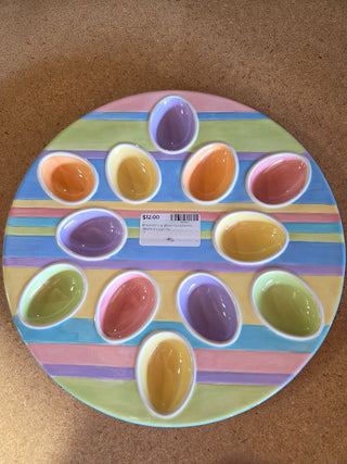 Blossoms & Blooms ceramic deviled egg tray, 12-1/4", RCD