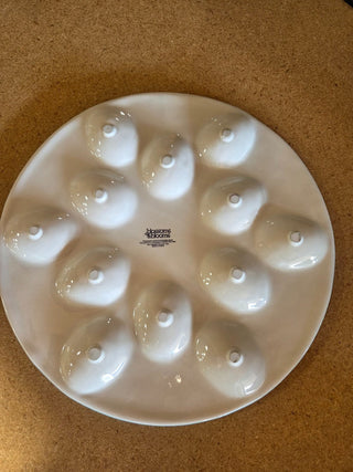 Blossoms & Blooms ceramic deviled egg tray, 12-1/4", RCD