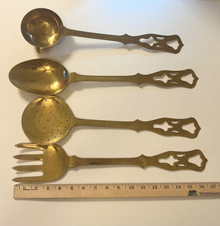 Vintage large brass utensil set of 4 RSV|93134