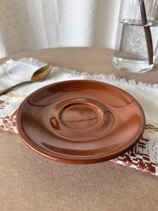 Brown Vintage Stoneware Saucer (LZD - RSV)