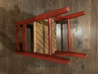 Vintage Red Child's Chair with Caned Seat MTS|75304