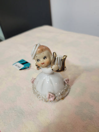 VTG Medford Porcelain Girl w/Harp Bell RCD|60881