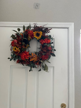Fall Wreath With Sun Flowers and Mums|112194