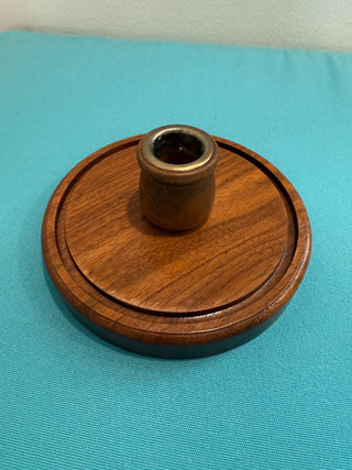 VTG Solid Walnut Candle Holder