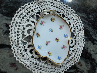 Godinger collectible Rosebud dish w/ gold trim|92961