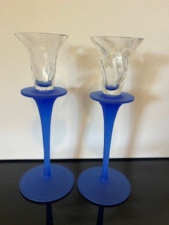 #2007 Cobalt Blue Candle holder Pair RSV|75133