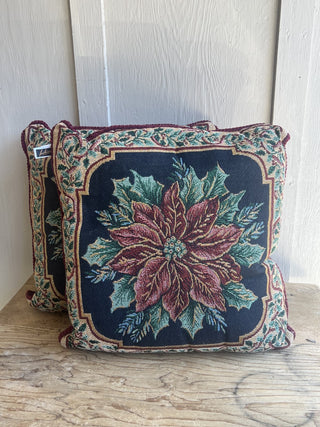 Pointsettia Christmas pillow MTS|93989