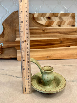 Chamber Candlestick studio art handmade, Green color|107109