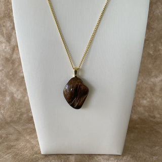 petrified wood necklace, 20" RSV