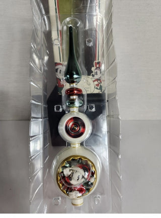 Disney Store Glass Mickey and Minnie Mouse Christmas Tree Topper-RSV|122237
