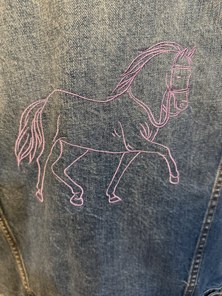 Embroidered jacket purple Horse  Size M. #SM