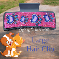 Large Hair Clip: Paws of the Heart:|63806