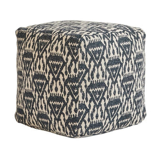 16" SQ BLUE FABRIC POUF|142246