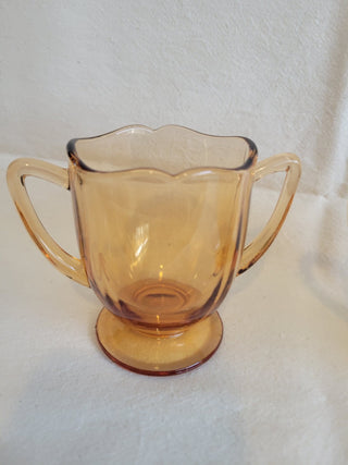 Vintage Amber Glass Open Sugar & Creamer Set RCD