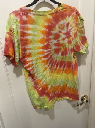 Tie Dye Adult T-shirt Men's Large Orange and Yellow #47 VV MTS|98101
