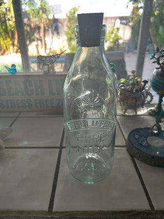 VTG absolutely pure milk glass bottle
