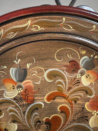 AJ - Norwegian Hand Painted Wood Plate MTS|64895