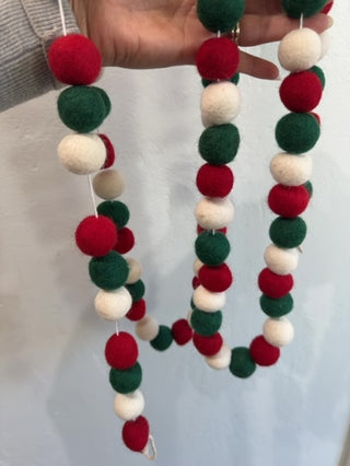 Felted Ball Garland ~6.5’