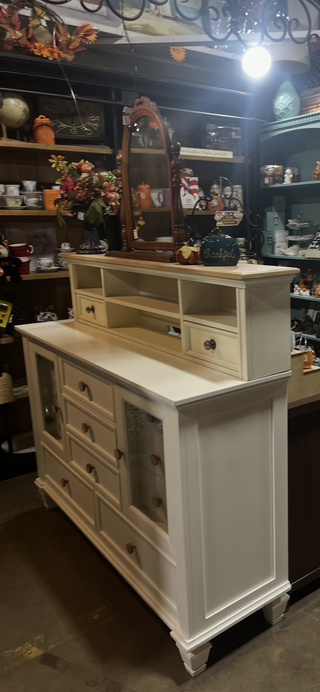 Large Creamy White Desk Top Organizer with Drawers by Ashley RCD|113611
