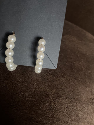Pearl hoop earrings