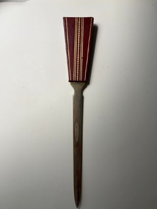 Vintage Wood and Brass Letter Opener w/Gold Accents