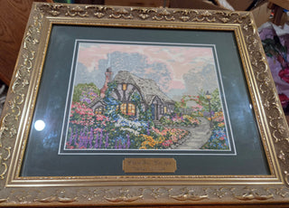 Thomas Kinkade counted Crosstitch Beautifully Framed plaque