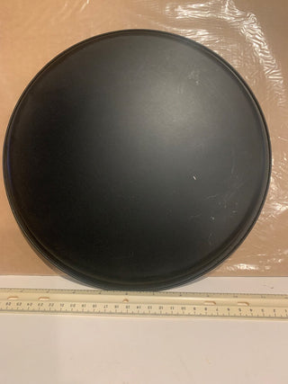 Vtg painted round tray Blk/roses MTS