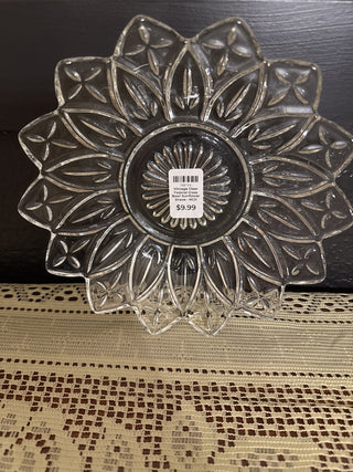 Vintage Clear Federal Glass Bowl Sunflower Shape - RCD|130114