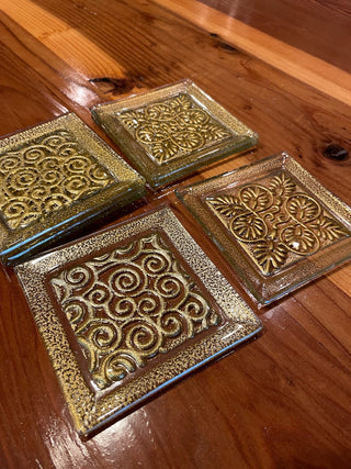 Glass & Gold Coasters (set of 8) ~MTS|114647