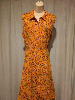 Women's - Nanette Lepore | Yellow Floral Pleated Dress (14) (BRI) Women's - Nanette Lepore | Yellow Floral Pleated Dress (14) (BRI)