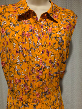 Women's -  Nanette Lepore | Yellow Floral Pleated Dress (14) (BRI) - MTS
