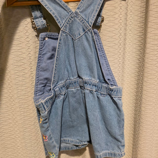 SALE - Girl's - Embroidered Floral Denim Skort Overalls (4T)