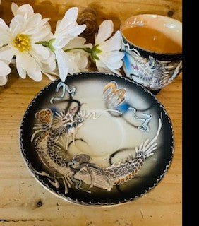 Vtg Dragon Ware Moriage Teacup & Saucer RCD|101380