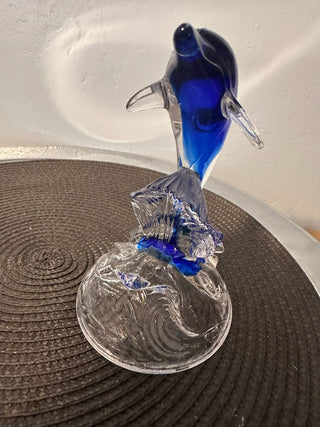 Dolphin HandBlown Sits on Tail MTS|91426