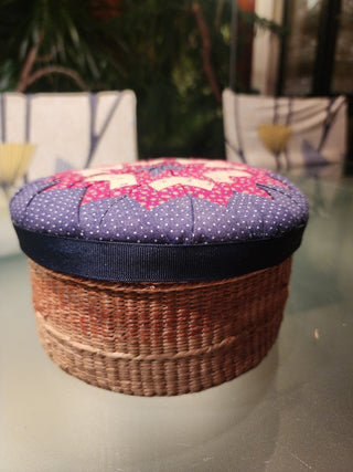 Patchwork Lid Storage Basket RSV