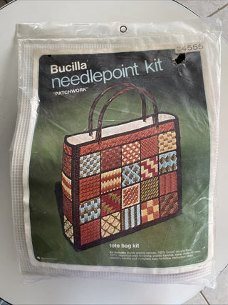 Vtg needlepoint kit, tote bag kit RSV