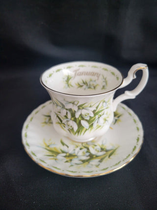 January "Flower of the Month" Teacup & Saucer Set RCD