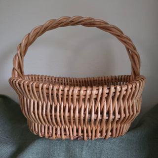 NEW - Medium Twisted Handle Rattan Wicker Basket